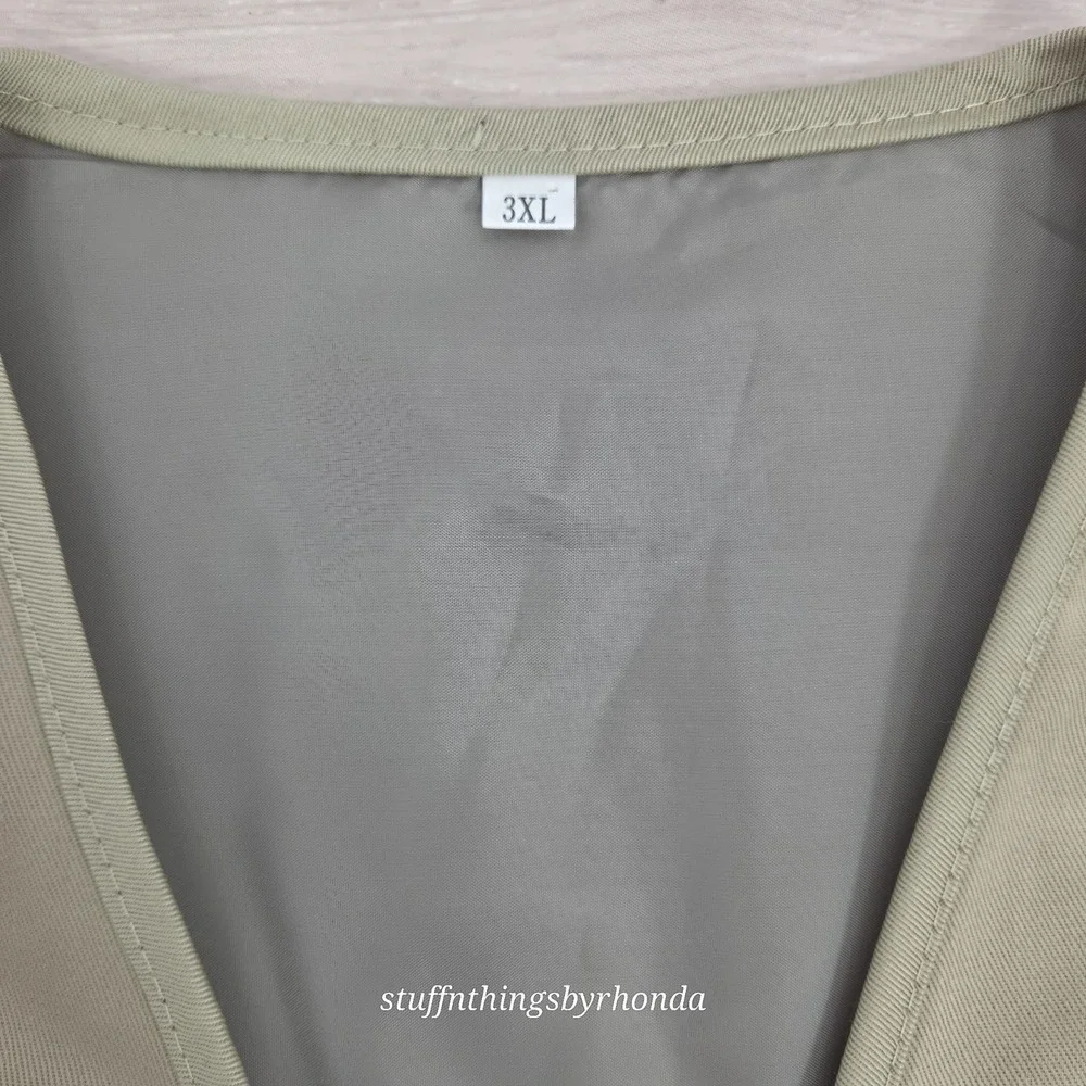 Yalinu Expedition Apparel Utility Hunting Fishing Hike Vest 3XL Khaki 46